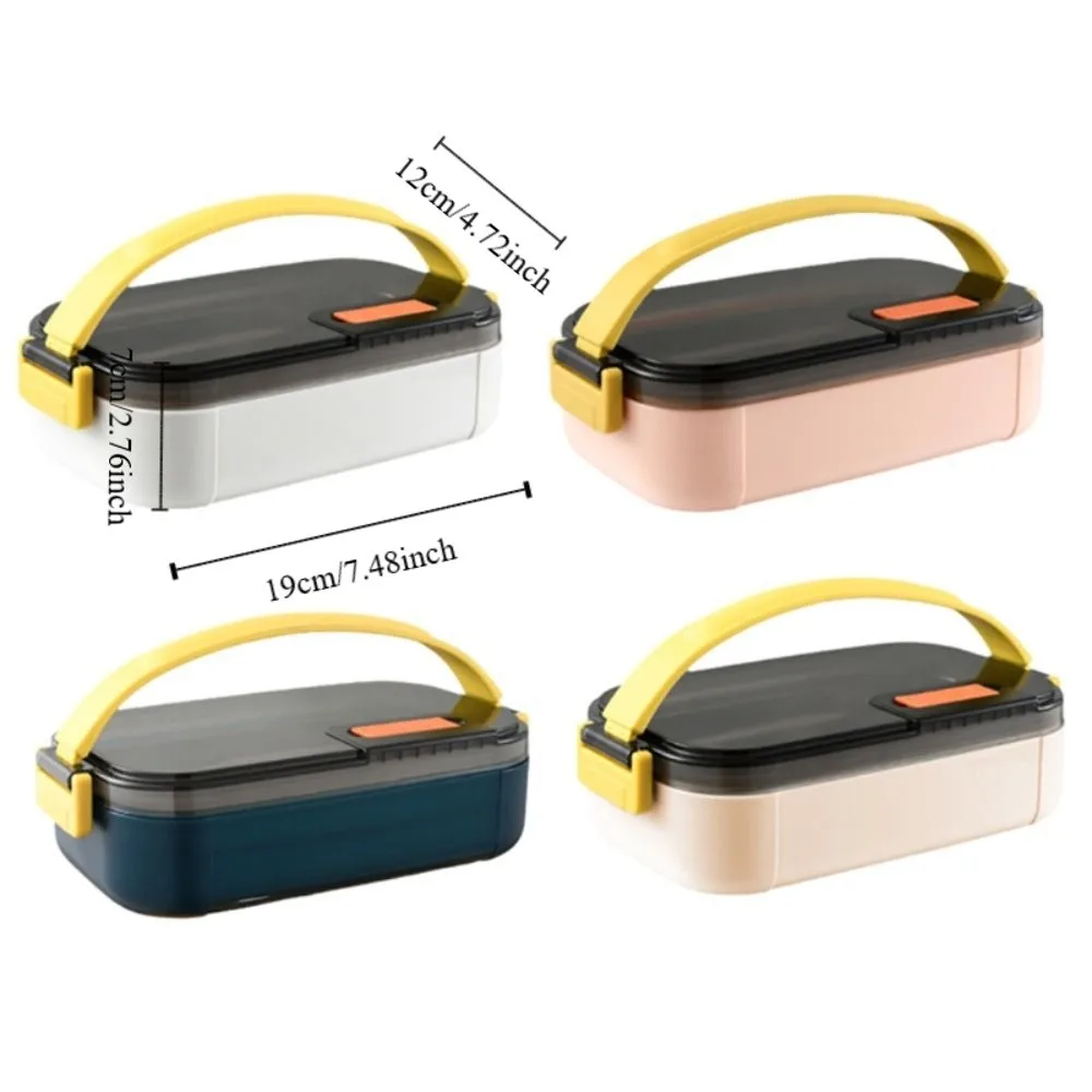 Poratble 600ml Insulated Lunch Box Detachable Rectangular Food Storage Container Microwaveable Large Capacity Food Box Worker
