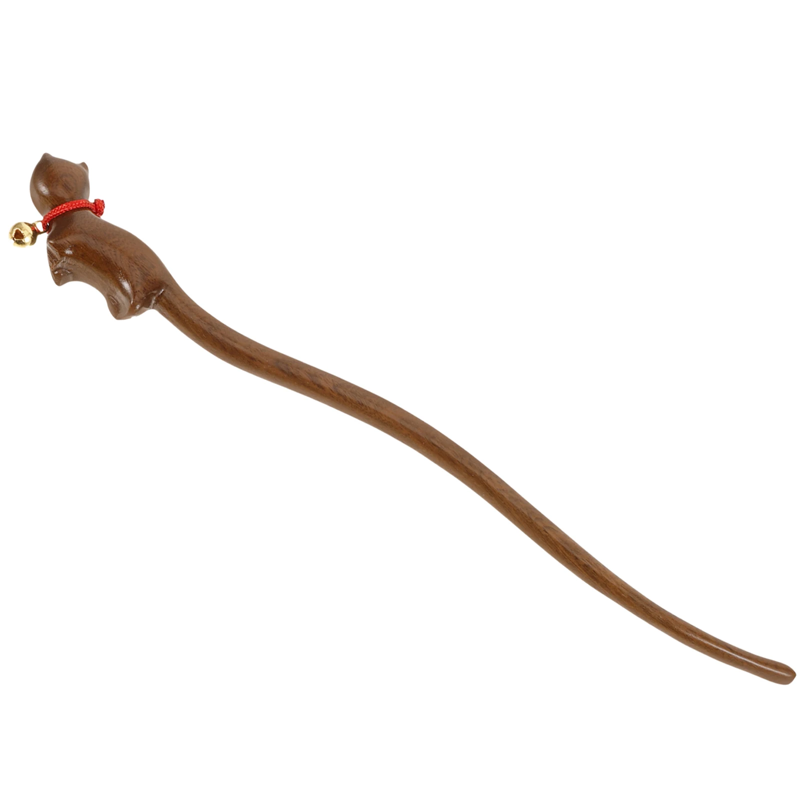 

Sandalwood Cat Bell Hairpin Women Sticks Chinese Buns Style Vintage Clip Hair Accessories Teen Girls Formal Wooden Hair