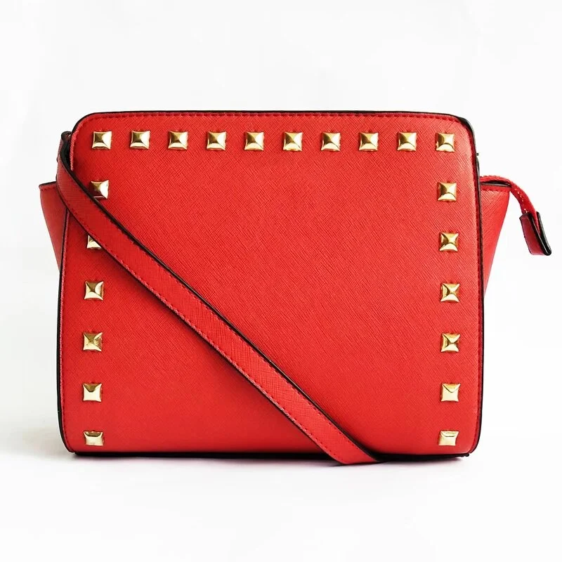 

Famous designer luxury brand New rivet cross pattern PU leather Korean fashion trend single shoulder crossbody women's small bag