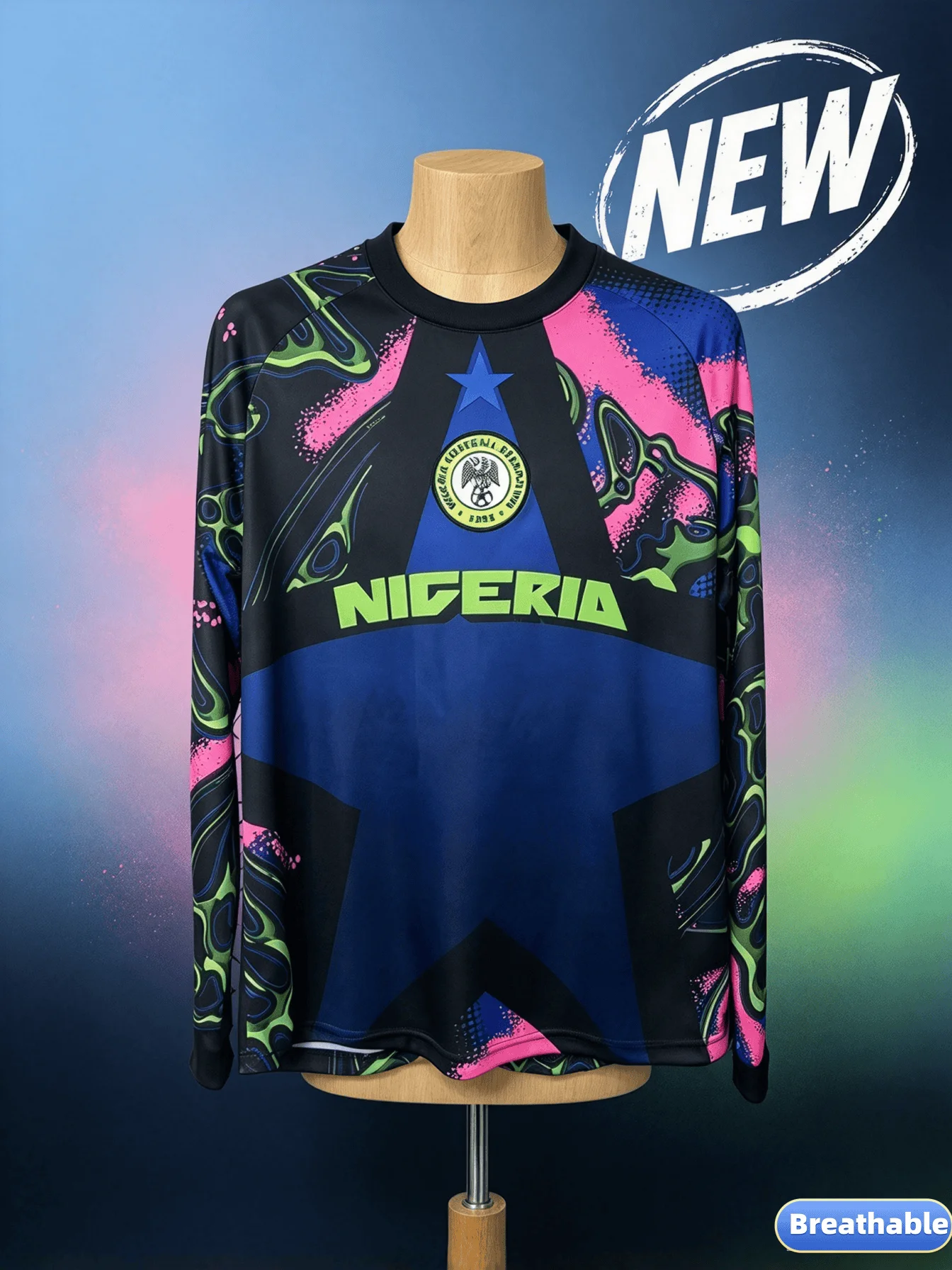 2026-27 New 3D Printed Nigeria Fan Custom Long T-shirt Comfortable Sports Speed Drying Casual Men's and Women's Styles Fashion