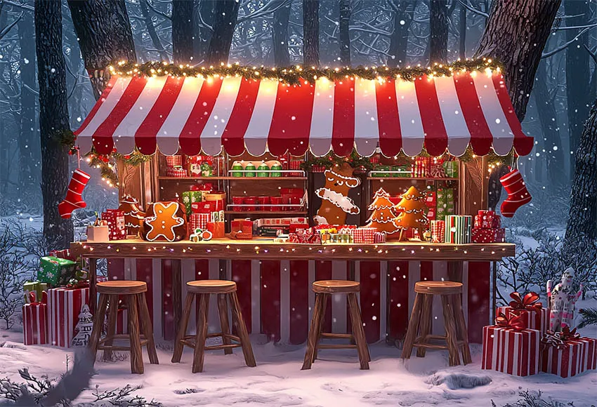 Фон Mehofond Рождественский красный торт бар детский портрет Рождество Снежный лес пейзаж подарок блестящие чулки фото фон для студийной фотосъемки