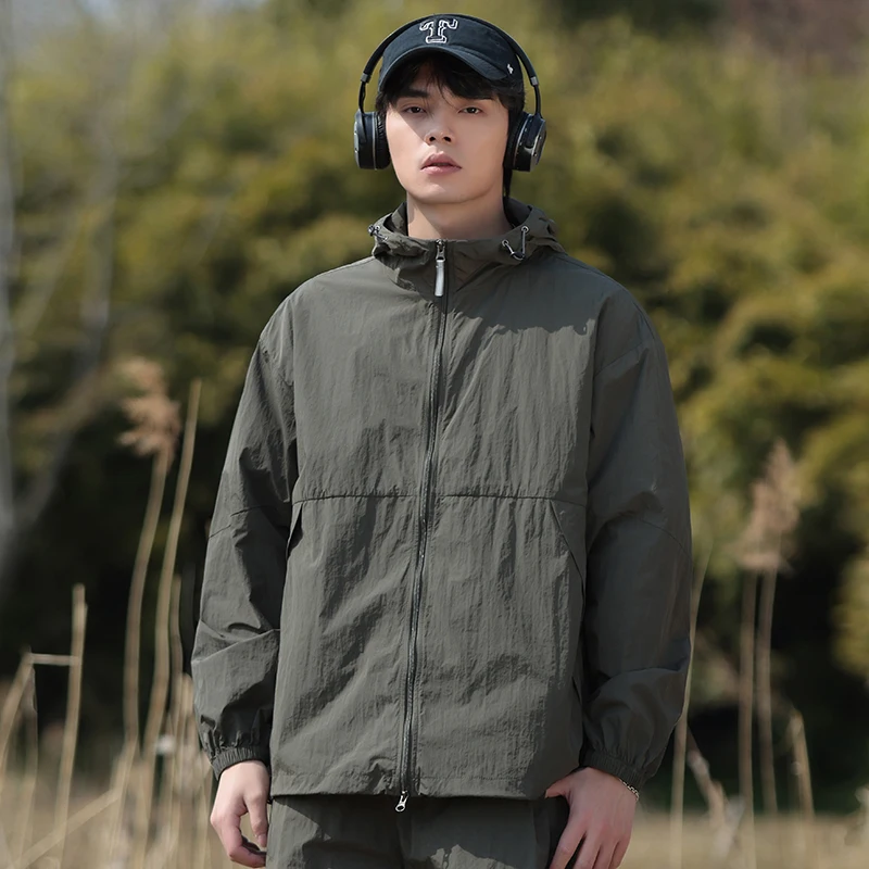 2026 للجنسين المشي لمسافات طويلة الصيف سترة واقية من الشمس الرجال الملابس في الهواء الطلق سريعة الجافة معطف الجلد الرياضة واقية من الشمس الدراجات الصيد التخييم سترة