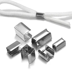 100pcs Metal Cord Crimp Clips String Leather Rope Fastener Fold Clips Bracelet Accessories DIY Jewelry Making Supplies Wholesale