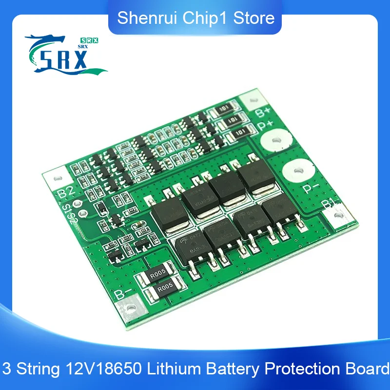 3 String 12V18650 Lithium Battery Protection Boards 11.1V 12.6V with Balanced 25A Overcharge Protection