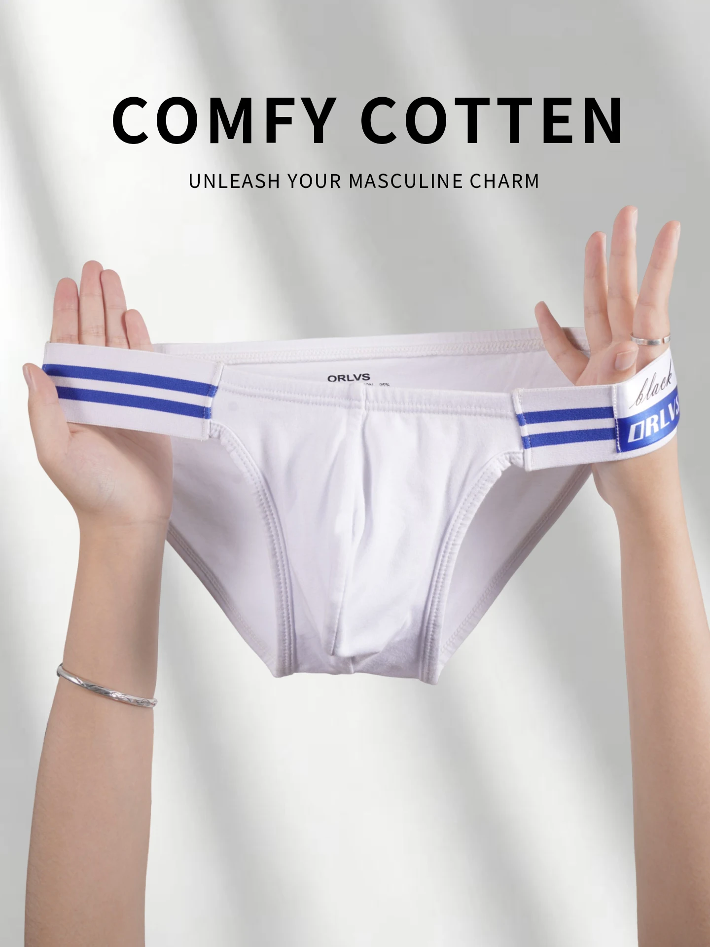 Herren-Slip mit elastischem Bund, U-förmiger Tasche, aus weicher, atmungsaktiver Baumwolle für den täglichen Sport.
