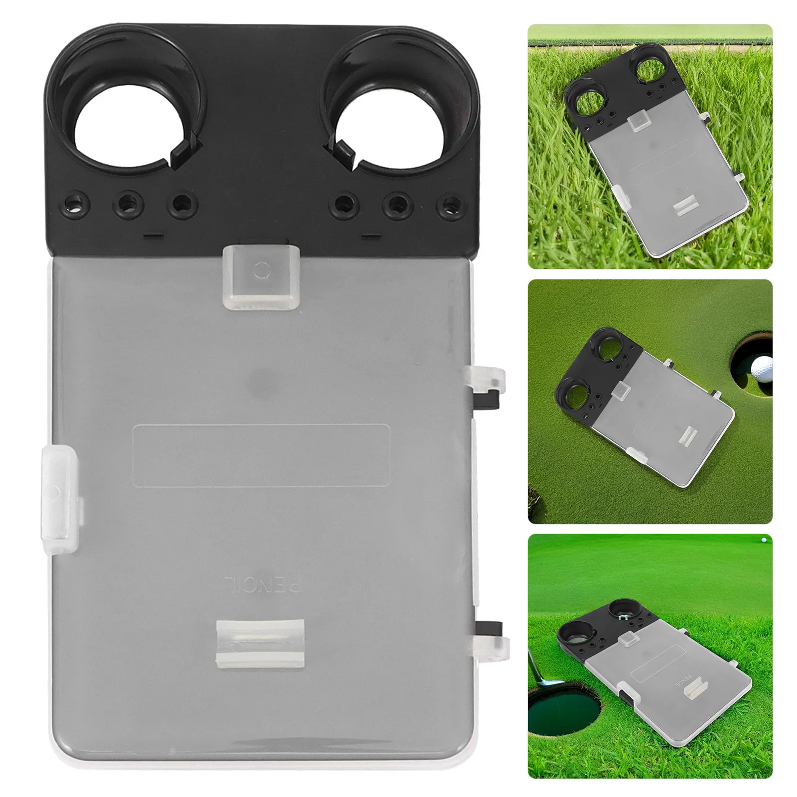Golf Cart Scorecard Holder Transparent Hard Card Clip Plastic Game Card Stand 9x5 Inch Stable Mount for Golf Course Use