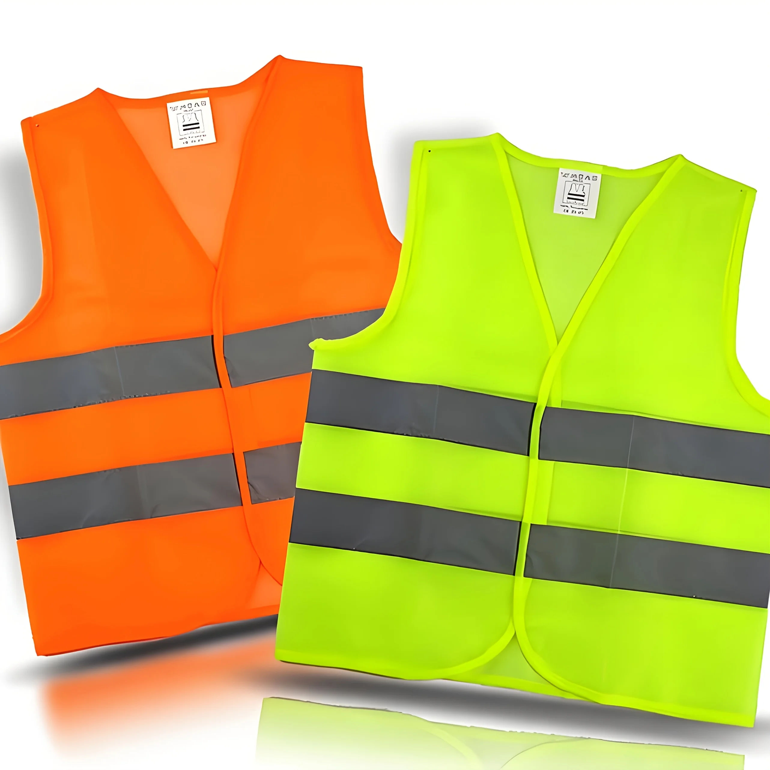 Image of 5 Stück Auto-Reflektorstreifen-Weste, Notfall-Reflektorstreifen-Weste, Fluoreszierend Grün-Orange Sicherheitsweste