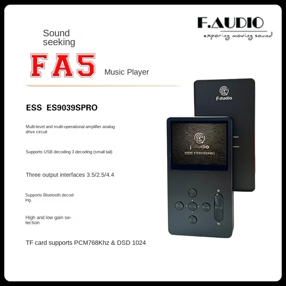 Latest F. AUDIO FA5 MP3Player USB Decoding HIFI DSD Bluetooth ES9039PRO Chip DAC