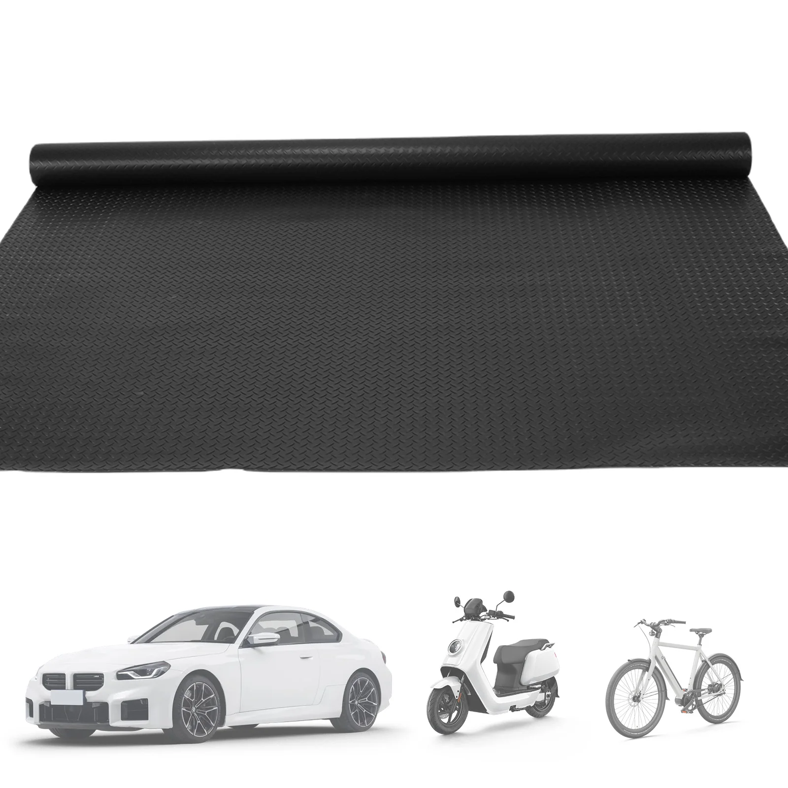 

7.9x21/32.8 FT Flooring Roll 2.5mm Garage Car Parking Mat Diamond Plate PVC for Truck Trailer SUVs Van Golf Cart Motorcycle