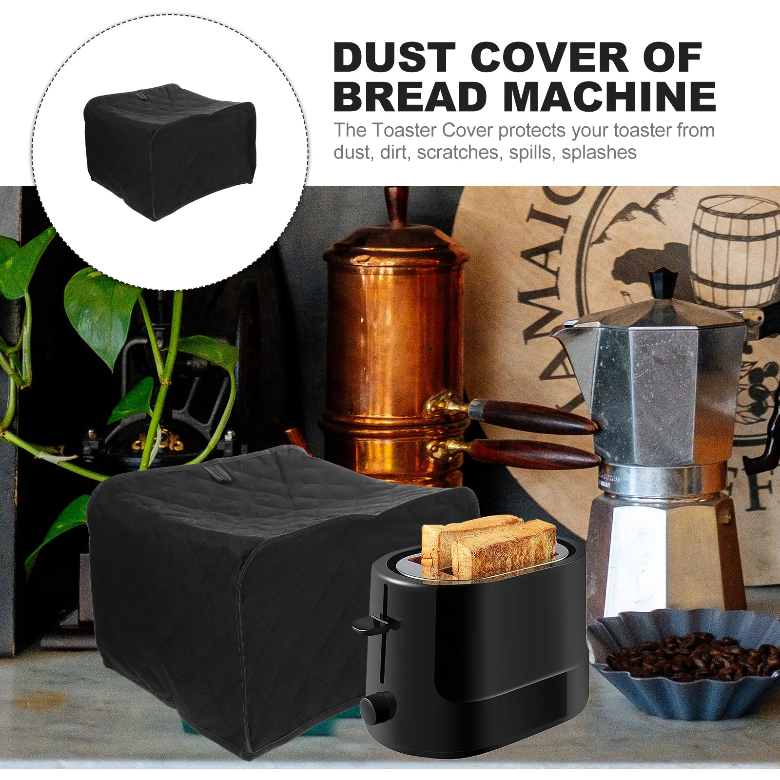 

Bread Maker Cover 2 Slice Wide Slot Wear-Resistant Polyester Toaster Protector Anti-Scratch Dust Cover for Kitchen Appliance