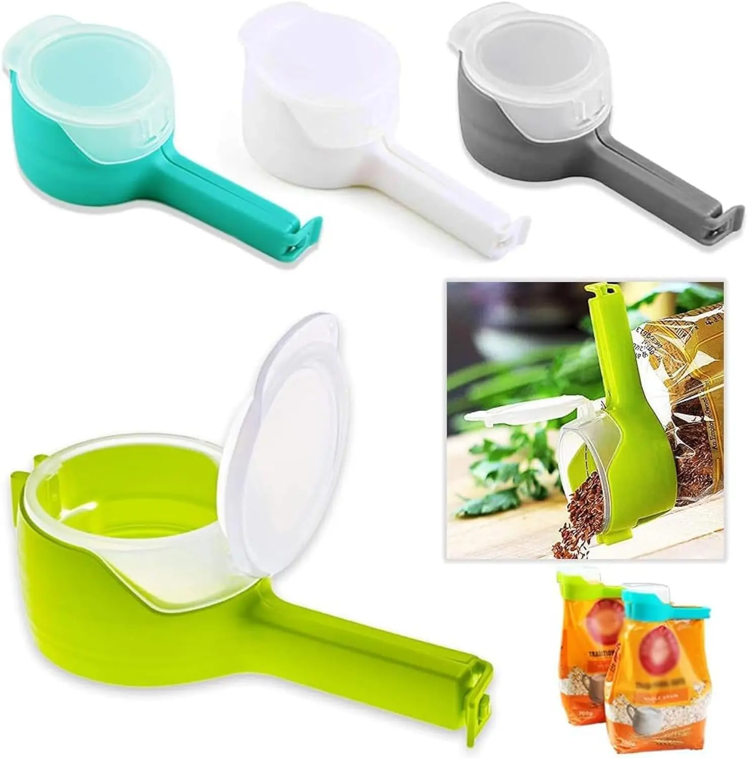 Bag Clips for Food, Food  Sealing Clips with Pour Spouts, Kitchen Chip Bag Clips, Plastic  Sealer Clips,  for Kitchen Food  and