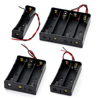 1 2 3 4 Slot Plastic 18650 Battery Case Holder with Wire Lead DIY Batteries Clip Holder Container for 18650 3.7V Battery