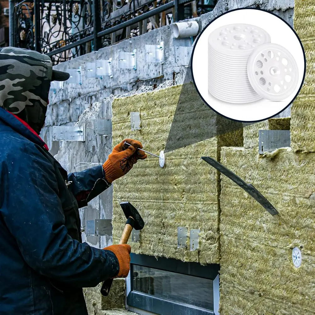 [B17B!】 200 Pcs 1.77 Inch/ 45 Mm Plastic Insulation Washers Load Spreading Polypropylene Washers For Fixing & Supporting