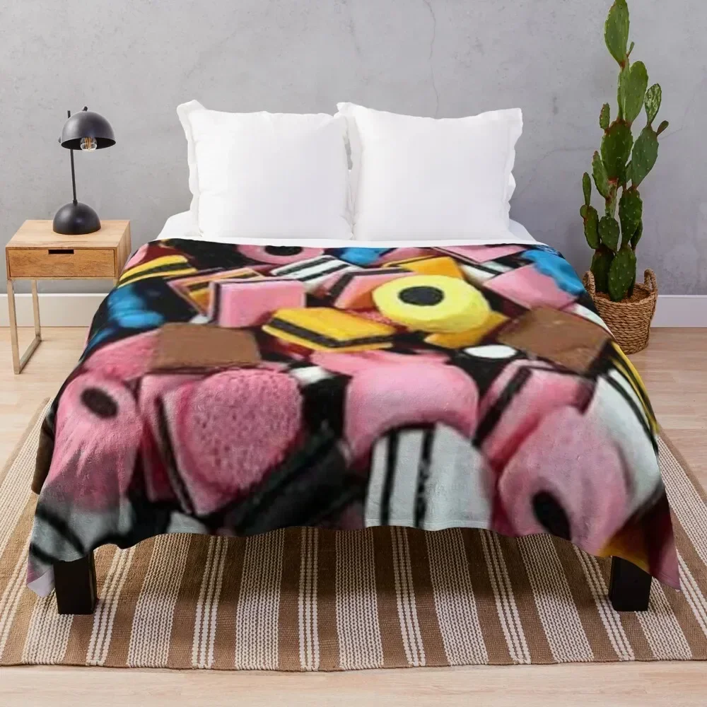 

liquorice allsorts Throw Blanket Plush Fuzzy Cozy Blanket for Couch Sofa