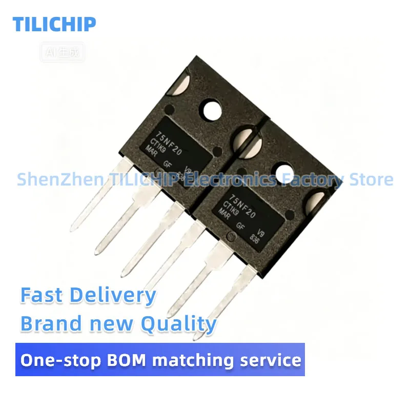 5PCS-10PCS Brand new W75NF20 STW75NF20 TO-247 200V 75A