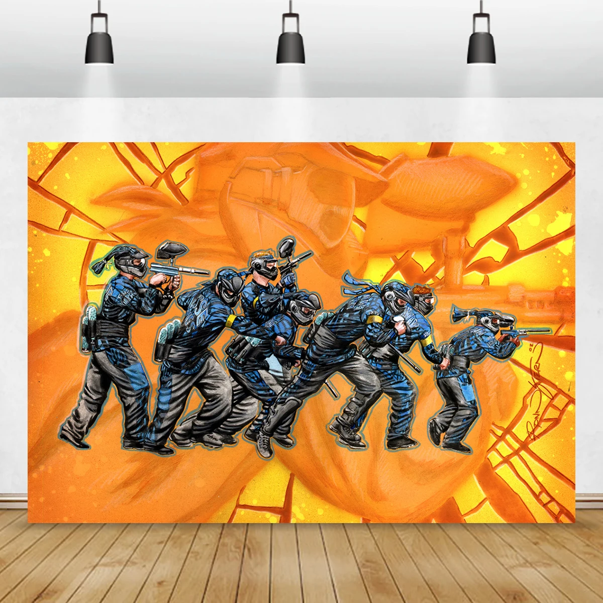 

Let's Go Paintball Fight Backdrop Shooting Game Photography Background Advertising Banner Photo Booth Team Building Activity