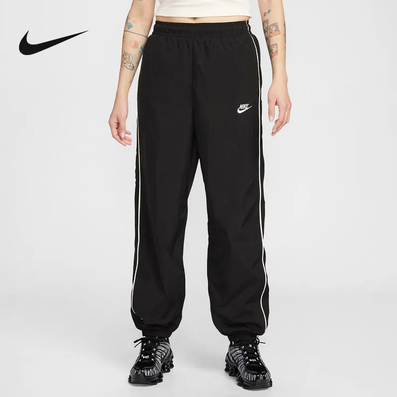 Nike Women's Sports Trousers 2026 Spring New Quick-drying Windproof Retro Striped Closed Pants IM8032-011