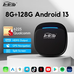 Android 13 MMB MAX 5.0 CarPlay AI Box LED QCM6225 Wireless CarPlay Android Auto AI Adapter Magic Box 4G LTE FOTA Upgrade 8G+128G
