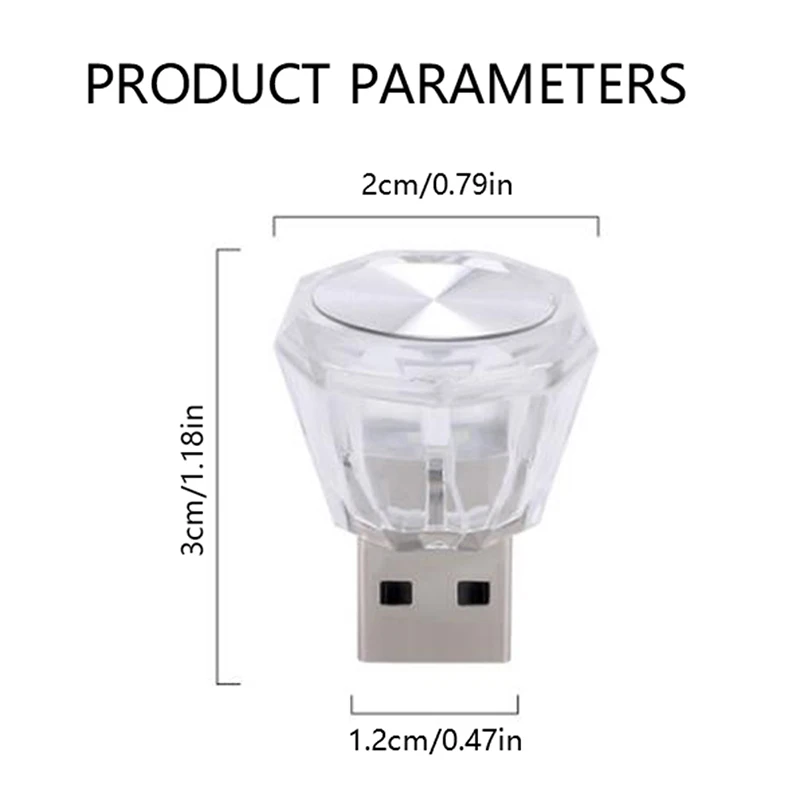 Accendisigari per auto USB Atmosphere Light LED Mini luce notturna colorata senza cablaggio accessori per l'illuminazione interna dell'auto forniture