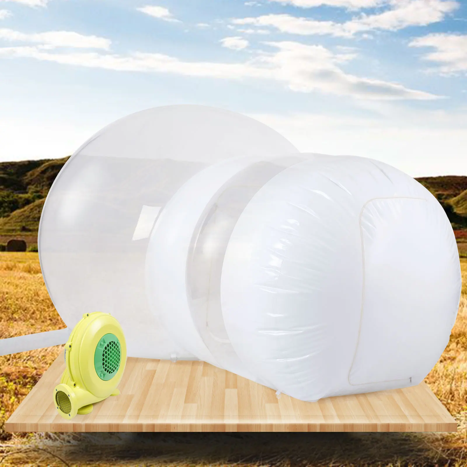 110V inflable Eco casa tienda casa cúpula de lujo Camping aire burbuja fiesta al aire libre