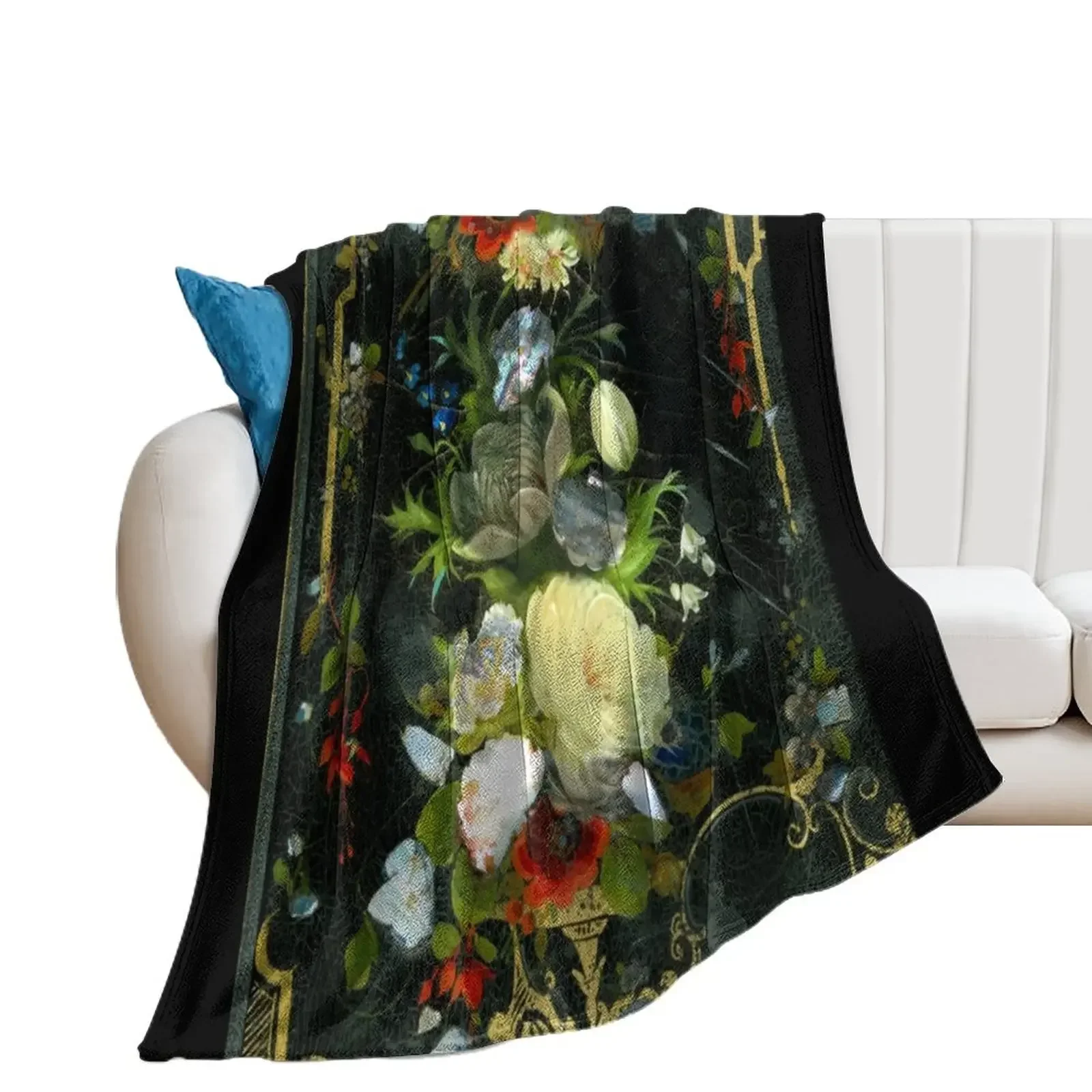 

Victorian Flowers Inlaid Mother Of Pearl Throw Blanket christmas gifts anime Blankets