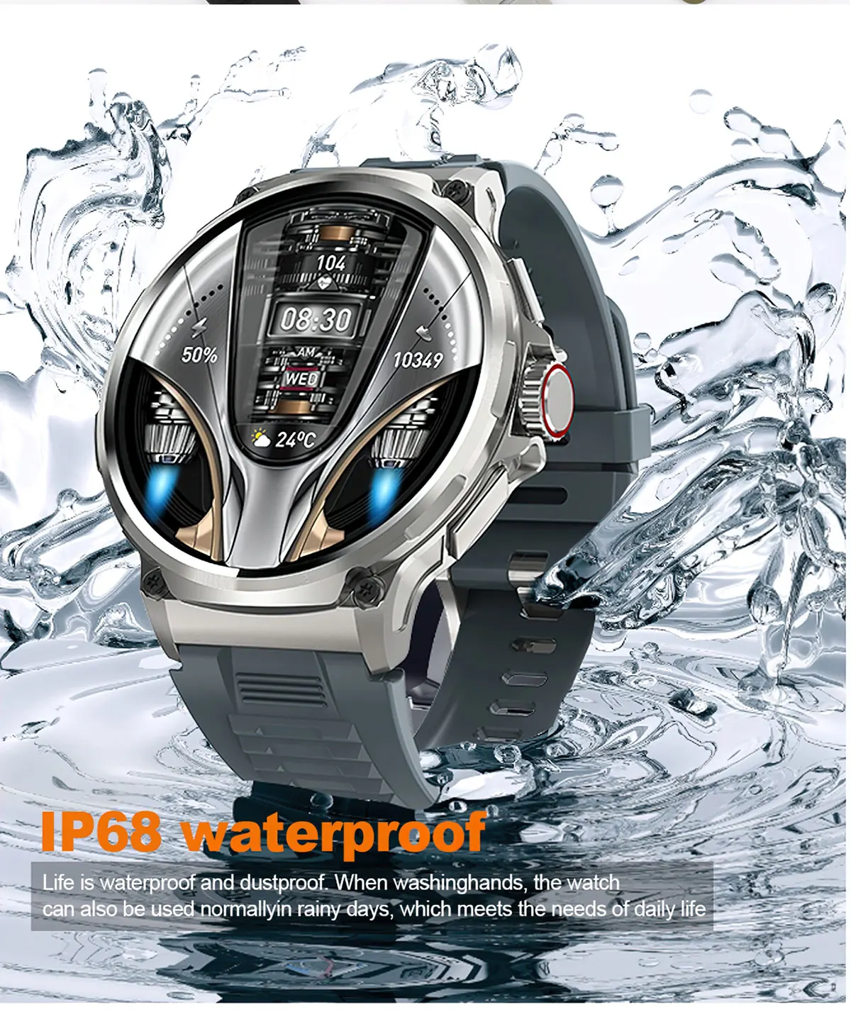 Neue V69 Bluetooth Anruf Smart Uhr Männer 1,85 "HD Bildschirm 710 mAh Multi Sport Modi Herz Rate Monitor smartwatch Für Android IOS – Detail 6