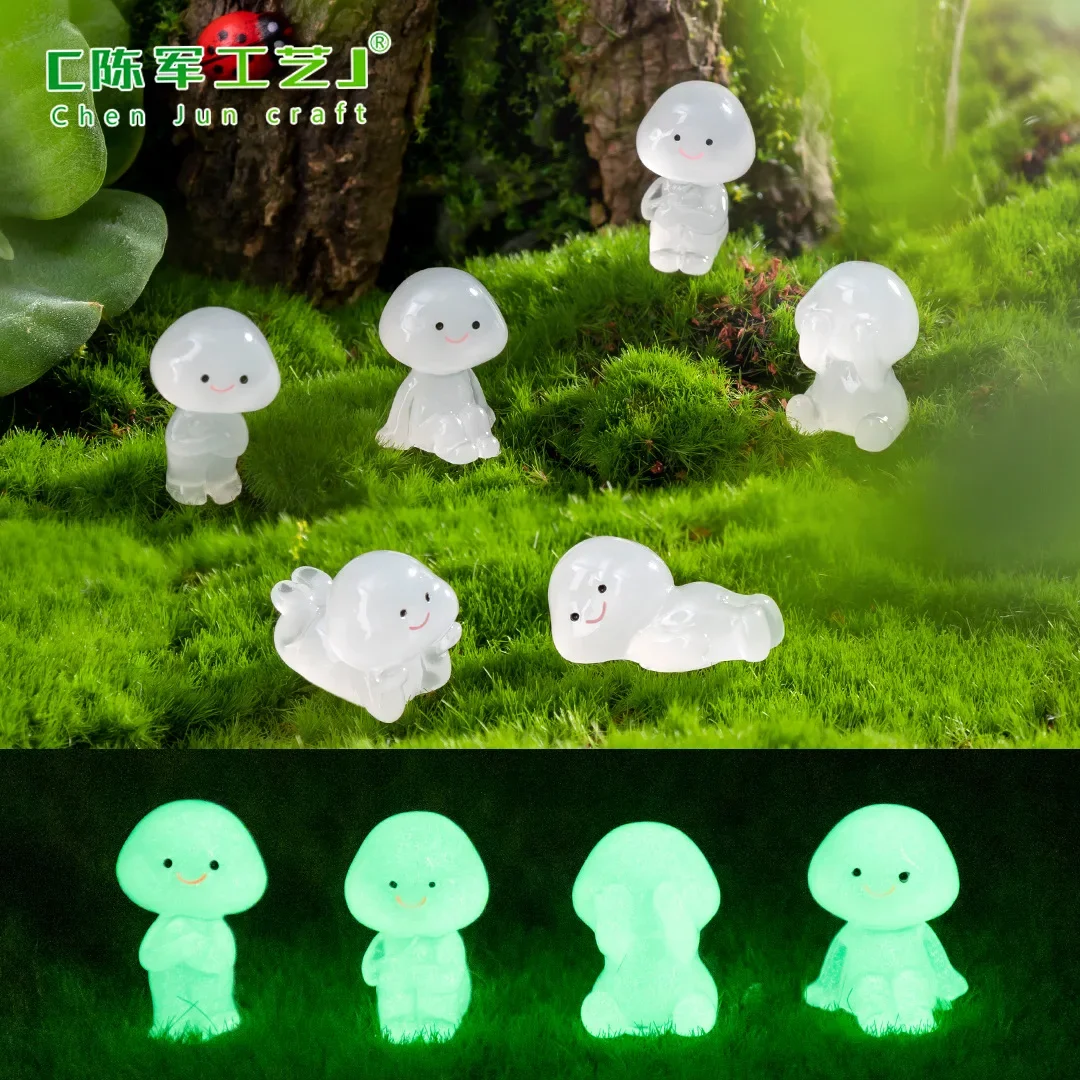 New Luminous Ghost Mini Figures Fish Tank Decor Glow in The Dark Figures Garden Micro Flower Potted Landscape Ornament