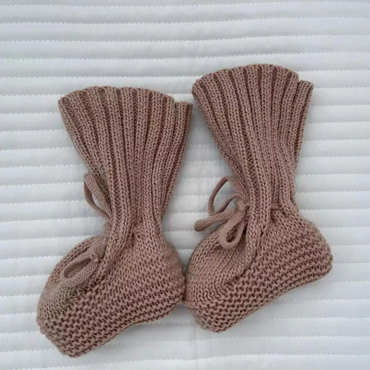 Infant Baby Neutral Booties 100% Cotton Knit Baby Socks Unisex Toddler Baby Shoes Shower Gift