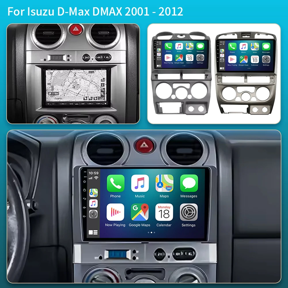 Android 16 WIFI+5G Carplay Auto Car Radio For Isuzu D-Max DMAX 2001-2012 Multimedai GPS Navigation Player Stereo BT DVD