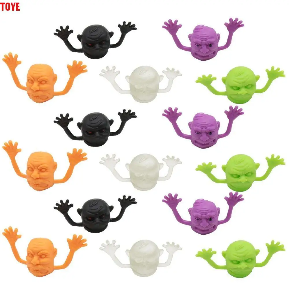 5pcs Ghost Head Mini Ghost Head Finger Puppets Halloween Colorful Ghost Head Finger Toys Mini Plastic