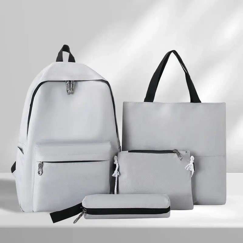 4PCS large-capacity Shoulder Bag Simple Classic Backpack Primary And Secondary School Students Schoolbag Four Sets