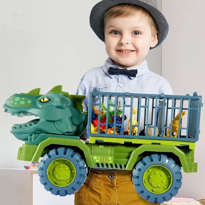 Children's Construction Toy Dinosaur Engineering Car Excavator Dump Truck Educational DIY Model Car Toys for Kids Boy Child Gift