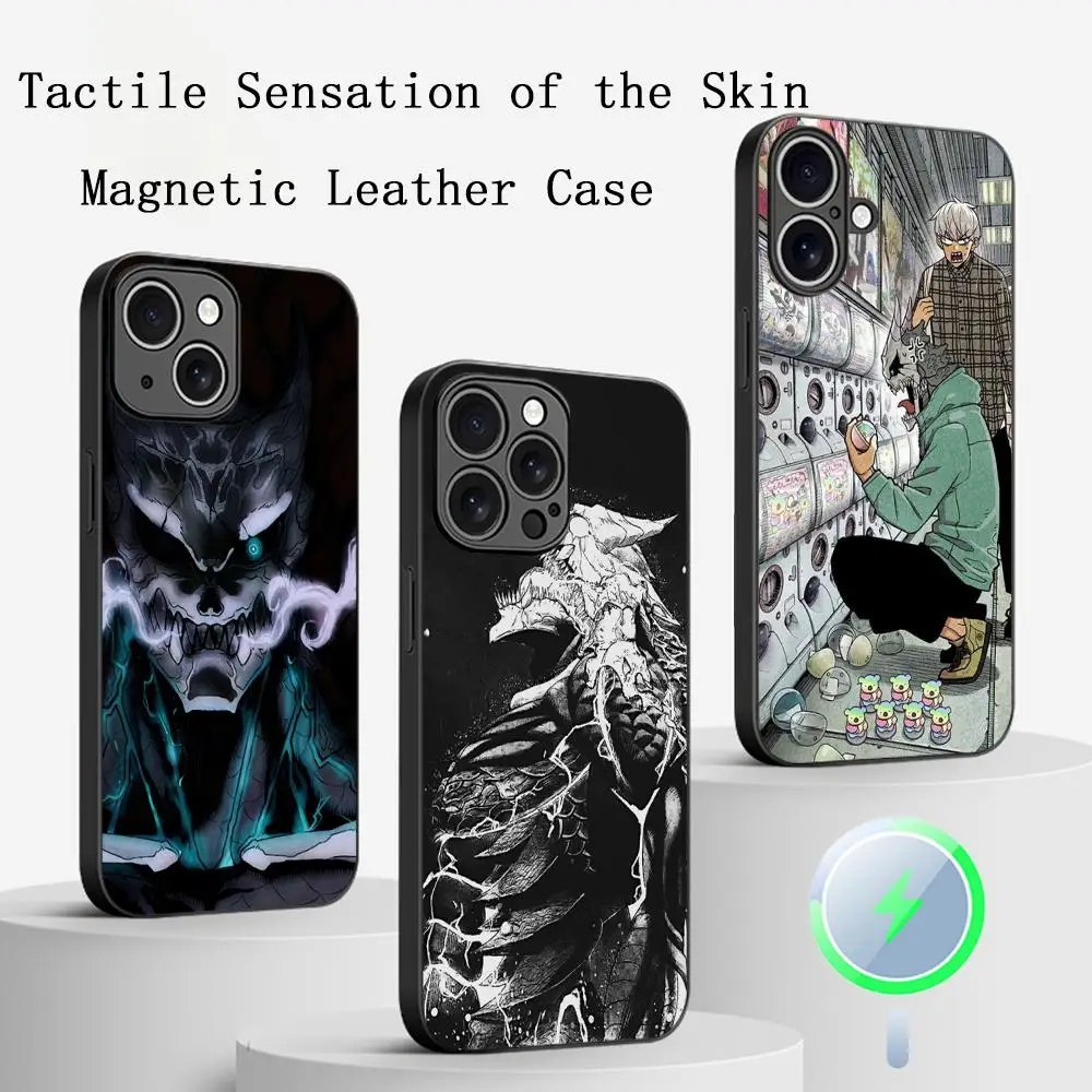 Kaiju No 8 japan hot anime Phone Case For iPhone 16 15 14 13 12 11 Plus Pro Max  High-end Luxury Magsafe Sheepskin