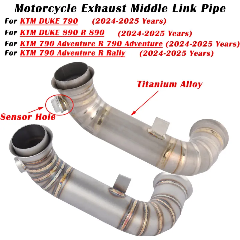 Slip On For KTM DUKE 790 890 ADVENTURE R Rally 2024 2025 Motorcycle Exhaust Modified Escape System Muffler Middle Link Pipe