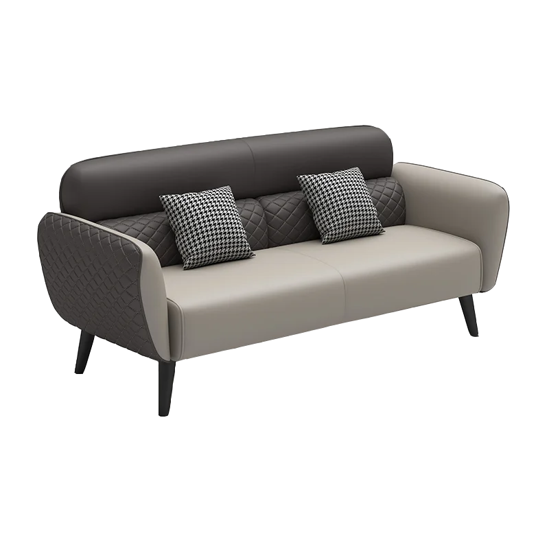 Powder Coated Steel Foot Combination Office 3 Seats Reception Sofa