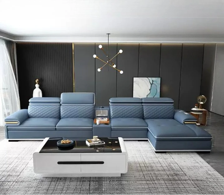 Lounge Recliner Designer Decor Sponge Relaxing Couch Armchair Leather Divano Trendy Furniture Corner Luxury Living Room Sofas - view 4