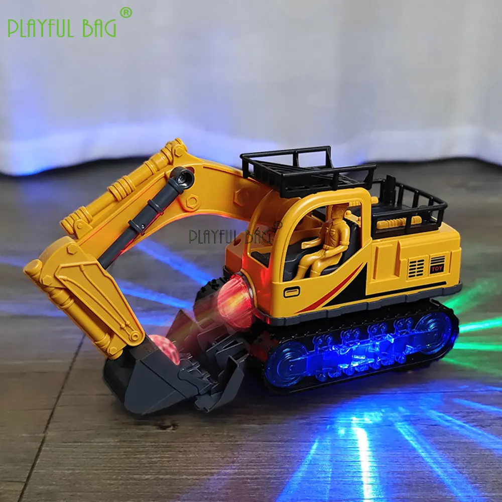 Zabawny Elektryczny Koszykówka Koparka Zabawka Muzyka Światło Samochód Uniwersalne Koło Pojazd Inżynieryjny Prezent Urodzinowy dla Dzieci VG225