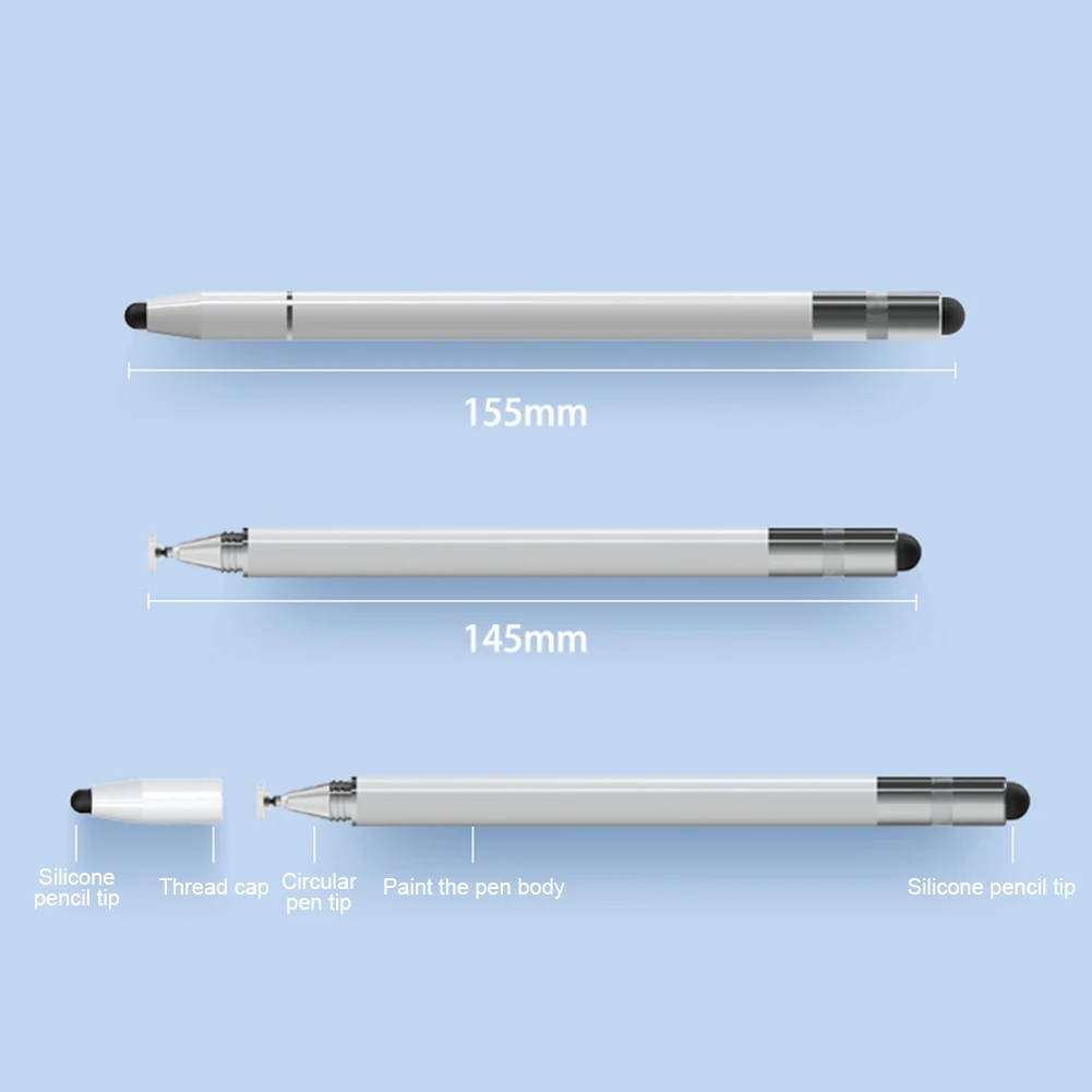ปากกาสไตลัส 4 in 1 สําหรับหน้าจอสัมผัสแท็บเล็ตการวาดภาพดินสอหน้าจอสัมผัสแบบ Capacitive สําหรับ Apple iPad iPhone แท็บเล็ต Samsung Galaxy
