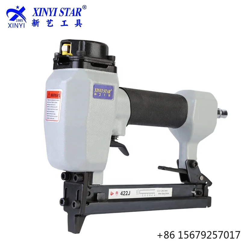 XINYI 422J 20 Gauge Industrial Grade Pneumatic Nail Gun Top Exhaust 3-Year Warranty for Upholstery U-shaped Staples Photo Frame