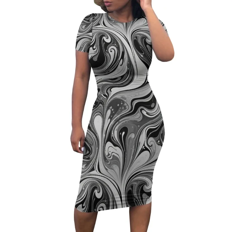 

Summer Midi Dresses for Women Sexy Bodycon Short Sleeve Casual Beach Club Party Sundress Travel Vacation Outfits