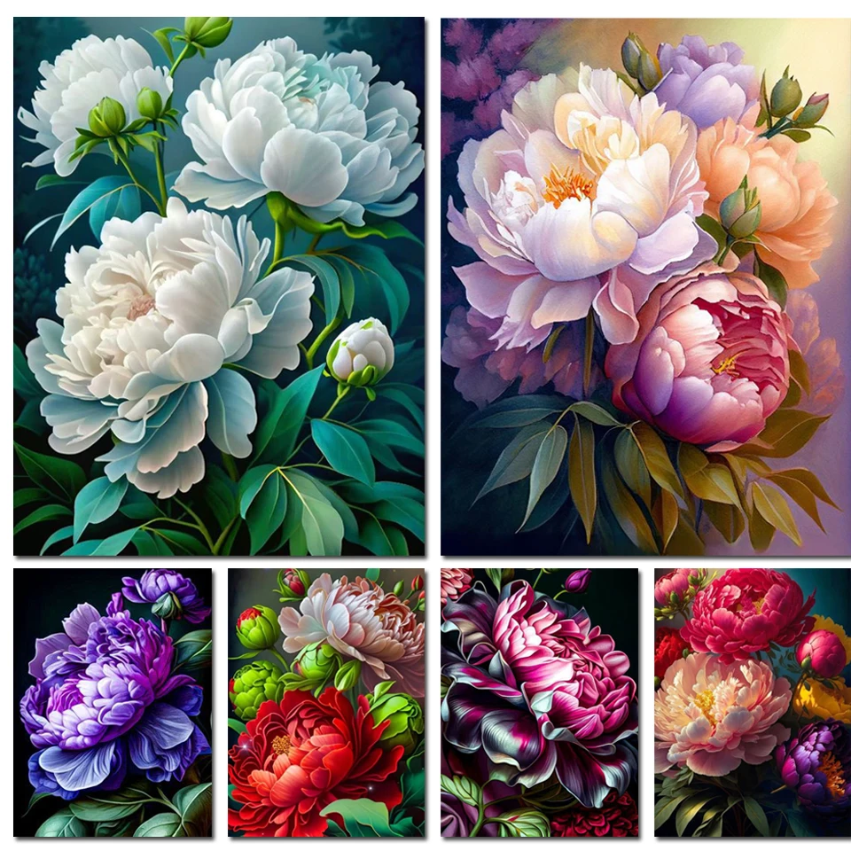 DIY Diamond Painting Beautiful Vintage Flowers Cross Stitch Embroidery Landscape Picture Rhinestones Mosaic Handmade Gift