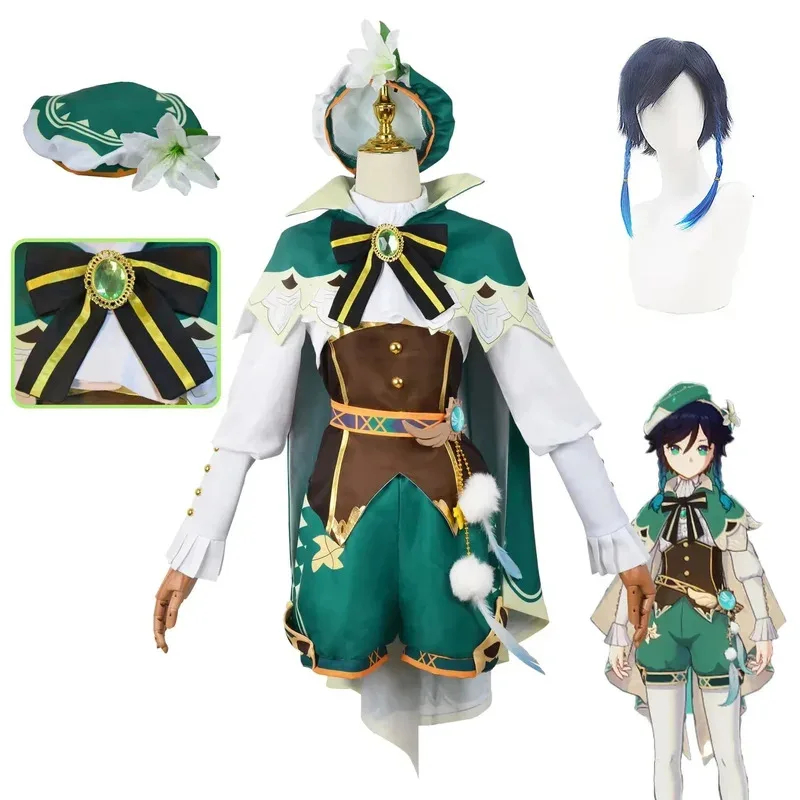 

Genshin Impact Venti Barbatos Cosplay Costume Windy Wendi Uniform Anime Chinese Style Halloween Costumes For Women Game
