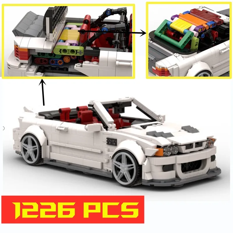 

New 1226PCS E46 M3 Cabriole Supercar Racers Vehicles Sports Car Fit MOC-49496 HighhModel Building Blocks Bricks Toys Gift Kid