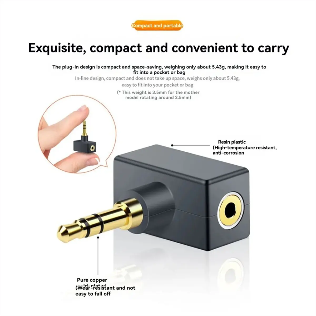 T453C-Audiophile Adapter 3.5mm Male to 2.5mm Female Connector Male to Female Jack Converters Audio Converter HOT