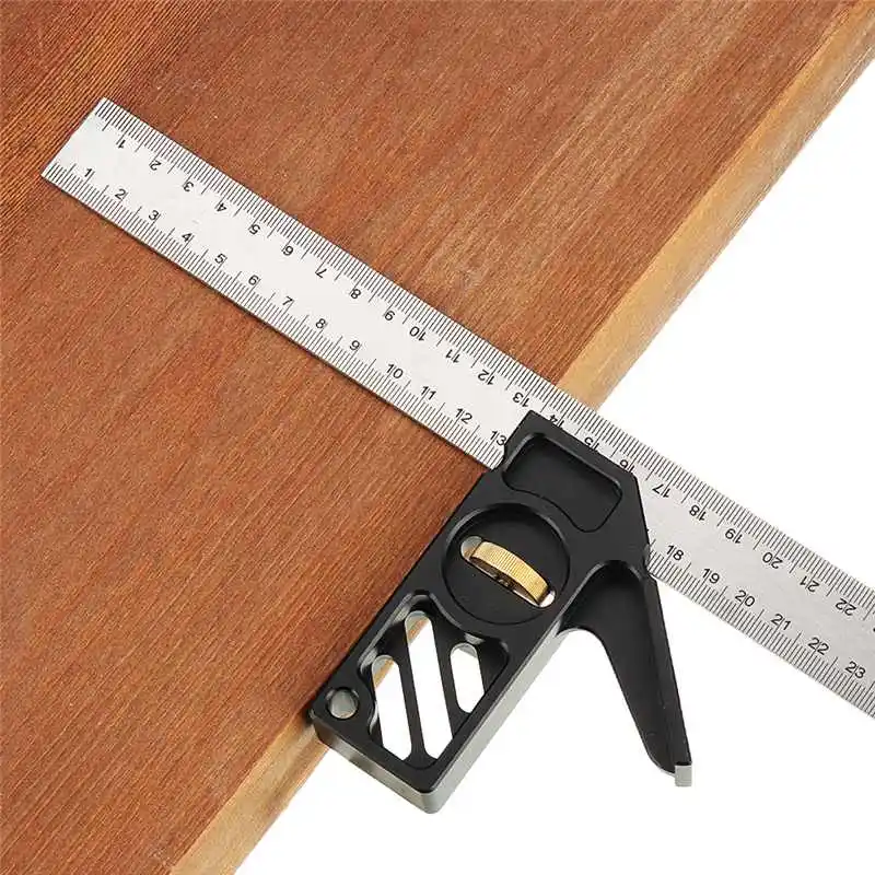 Regla de posicionamiento de bloque de parada de 300mm, localizador de línea de ángulo 45 90, herramienta de medición de bricolaje, regla de marcado fijo, herramientas de carpintería