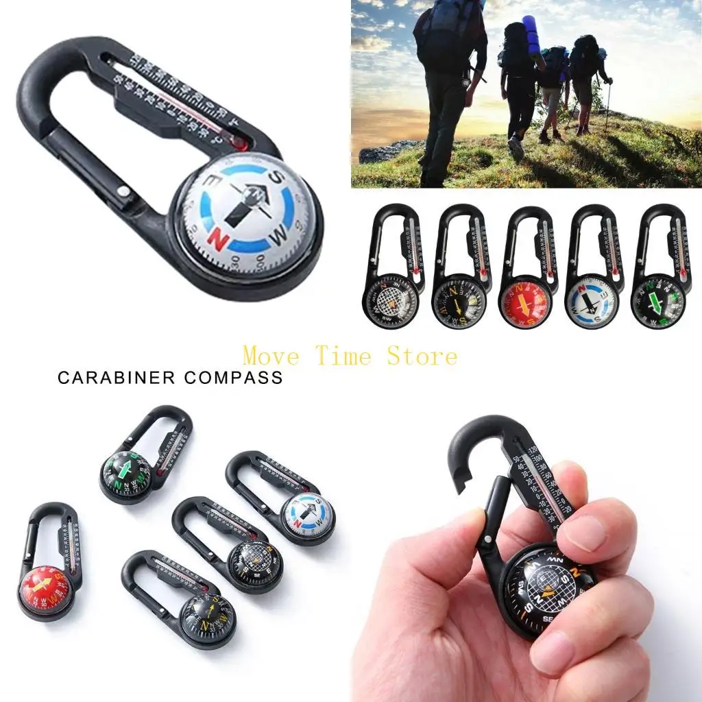 

92ME Portable Carabiner with Compasses & Thermometers Mountaineering Buckle Hook