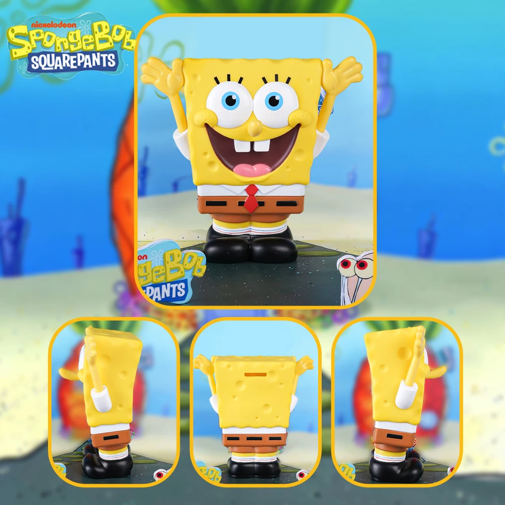 Hucha de PVC con Licencia Oficial de Bob Esponja, Figura de Hucha con Diseño de Dibujos Animados en 3D, Decoración para el Hogar, Coleccionable de Escritorio