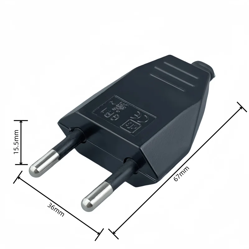 4.0mm EU Plug Adapter Male Replacement Outlets Rewireable Schuko Electeical Socket Europea AC Power Extension Cable Rewire Plug