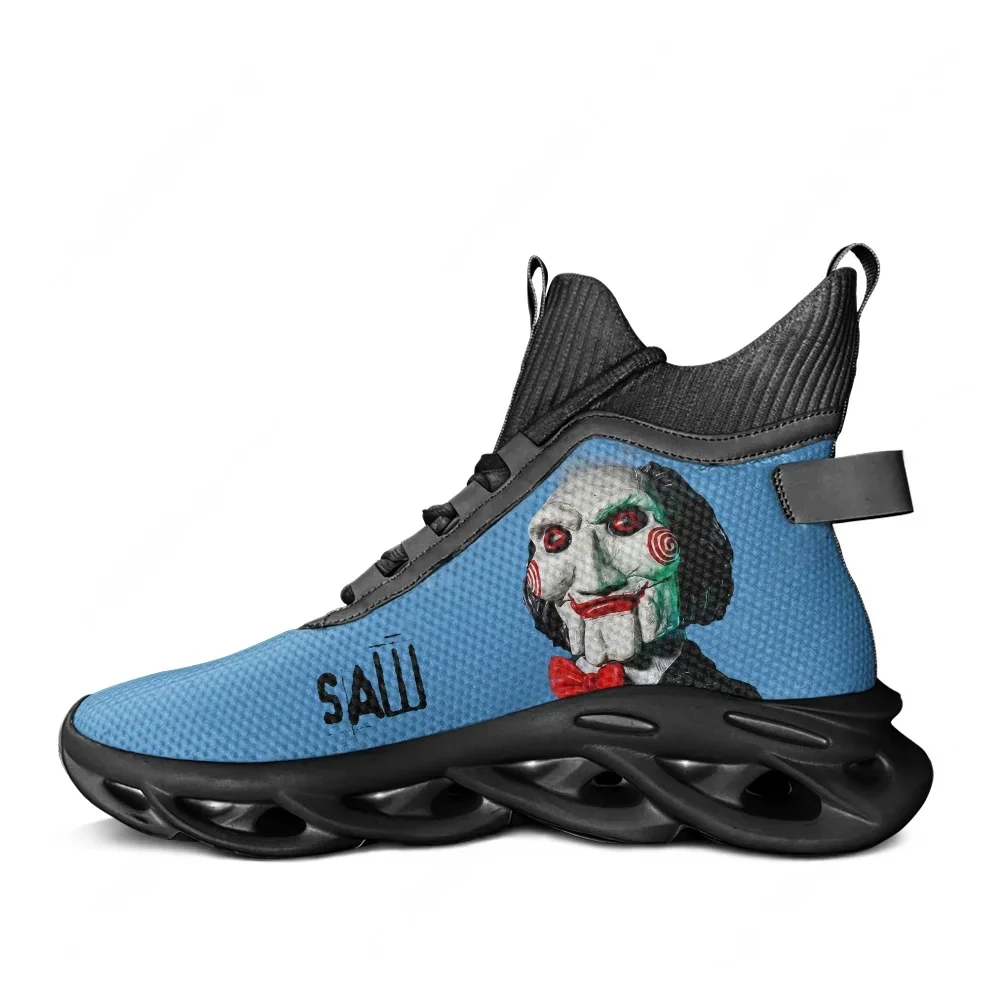 Saw High Top Flats Sneakers Chaussures de sport et de course pour hommes et femmes, baskets décontractées de haute qualité, à lacets, en maille, sur mesure