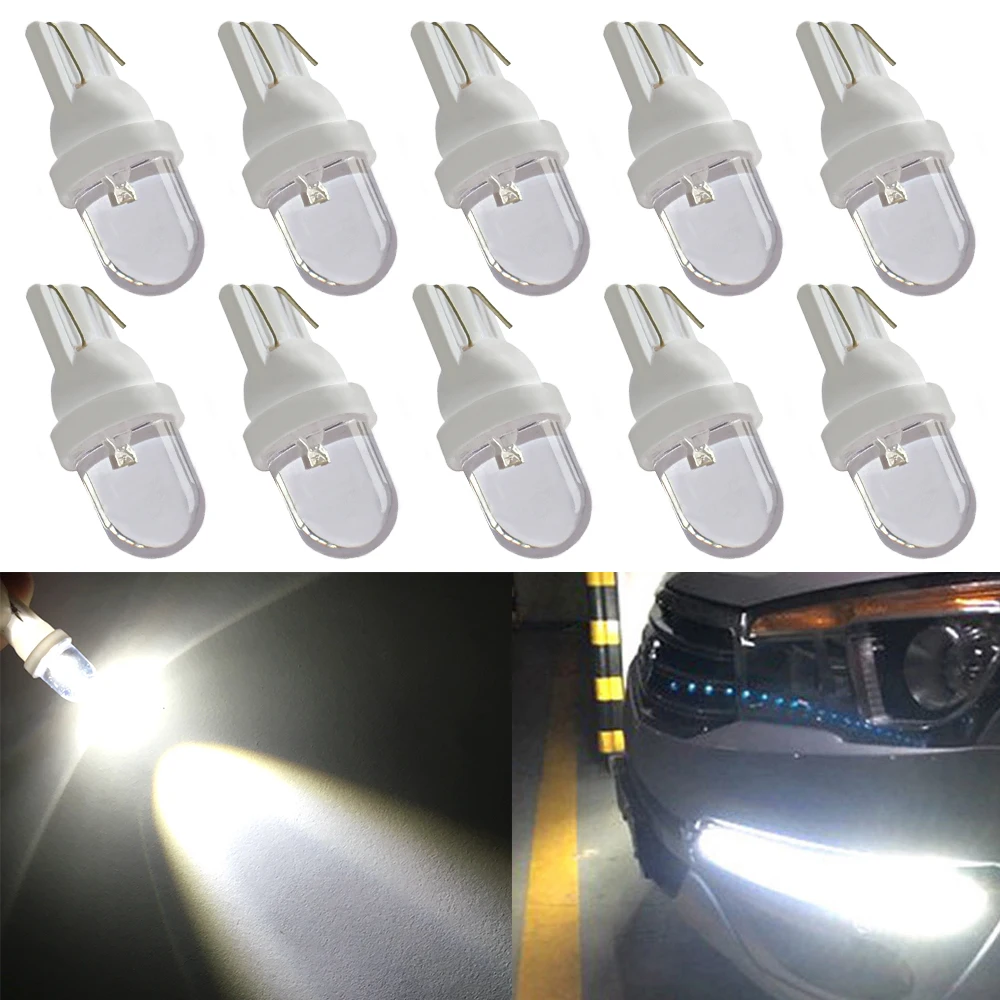 

10X White Blue RGB T10 W5W 1smd Led Signal Lamp Car Auto Wedge Light Side Dashboard Number Plate Lamps Bulb Lighting Waterproof